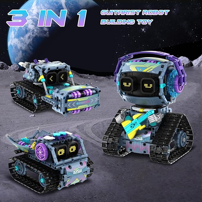 STEM Robot Building Kit for Kids 6-14,3in1 Remote & APP Controlled STEM Rock Robot/Truck/Road Roller Robot Building Toys for Kid,433 Pcs Building Blocks Set Birthday Xmas Gift Ideas for Boys Girls