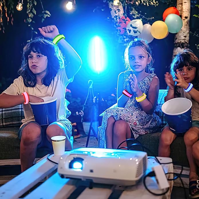 MCPINKY 6PCS LED Light Up Bracelets, Christmas Glow in the Dark Bracelets Wristbands for Kids Adults Night Events bracelet