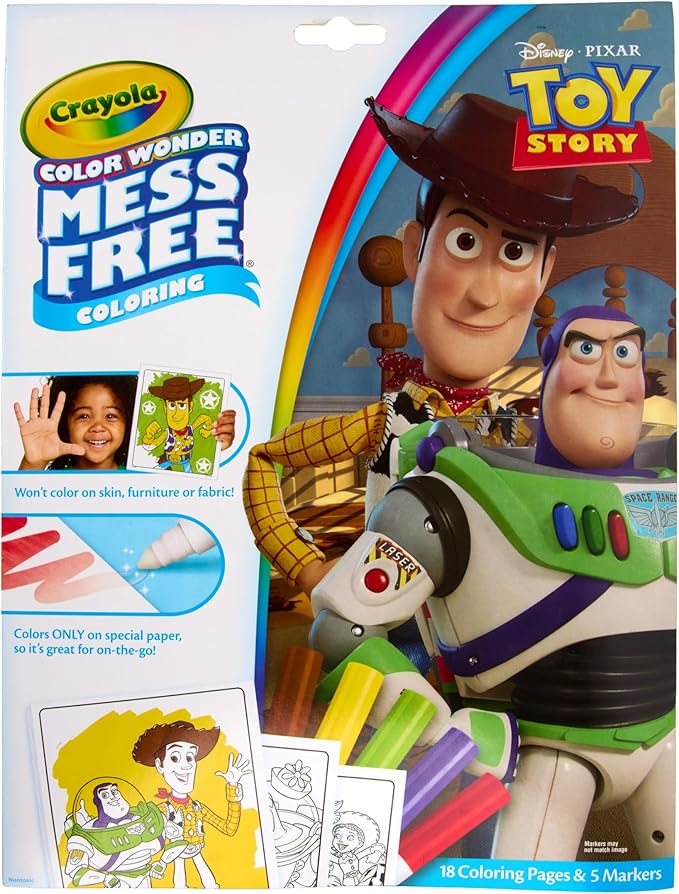Crayola Color Wonder Toy Story 5, Mess Free Coloring Pages & Markers, Gift for Kids, Age 3, 4, 5, 6