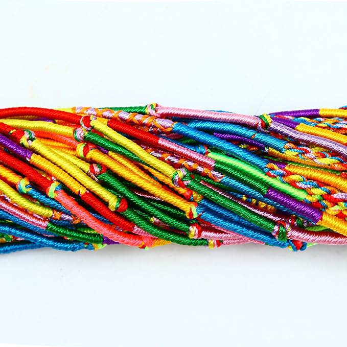 Resinta 40 Pieces Handmade Braided Bracelets Assorted Colors Friendship Cords Thread Bracelets Party Supply Favors for Wrist Anklet