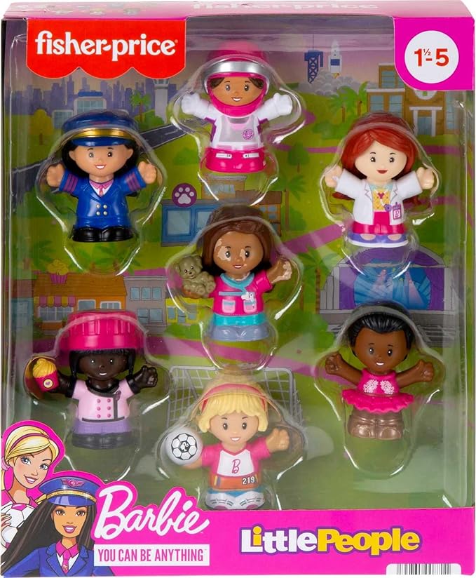 Fisher-Price Little People Barbie Toddler Toys, You Can Be Anything Figure Pack, 7 Characters for Pretend Play Ages 18+ Months (Amazon Exclusive)