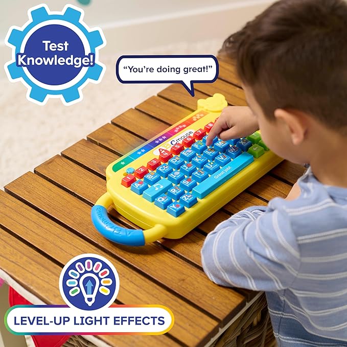 Just Play ABCmouse®, Level-Up Learning Keyboard, 3 Learning Modes, Learning and Education, Pretend Play, Kids Toys for Ages 3 Up