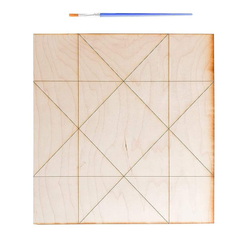 Unfinished Barn Quilt Square Wooden Sign, Country Decor Canvas Quilts Blocks (9 inches, HST Square)