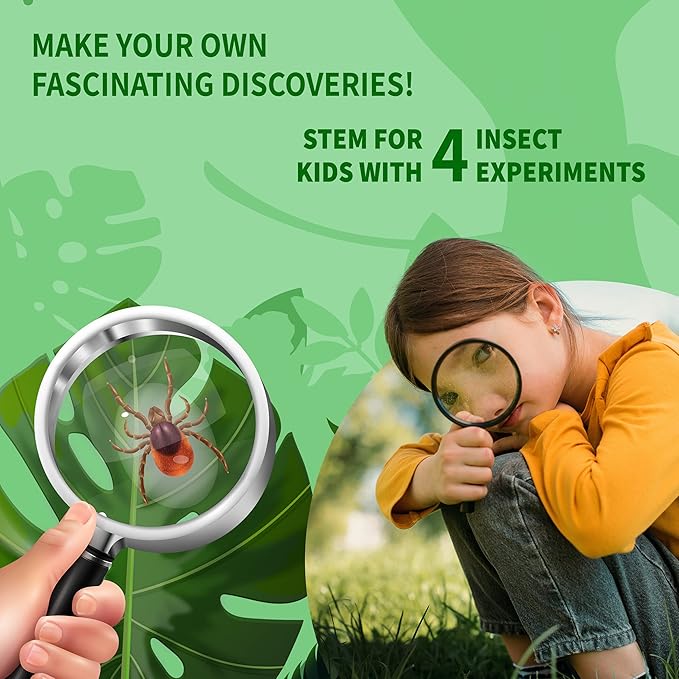 SpiceBox Bug Catcher Collection Kit for Kids STEM Learning Toys Educational Activities Science Nature Exploration, 4 Insect Experiment Projects