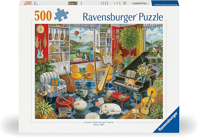 Ravensburger The Music Room Jigsaw Puzzle - 500 Intricately Cut Pieces | Handcrafted in Germany Technology | Ideal for Adults and Kids | FSC-Certified Materials