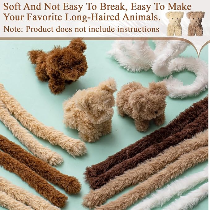 VitalCozy 10 Pcs 39.37 Inches Jumbo Fur Material Pipe Cleaners Chenille Stems Pipe Cleaner Craft Pipe Stems DIY Projects and Craft Supplies Decorations(Multicolored)