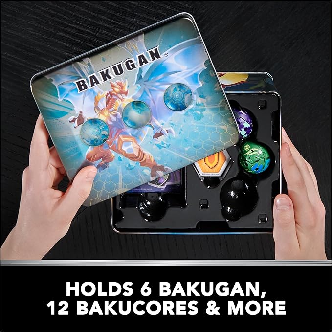 Bakugan Legends, Baku-tin, Gargonoid X Webam (Exclusive, Mystery Core, 2 Gate Cards, 4 Baku-Cores, Collectible Action Figures, Ages 6 and Up
