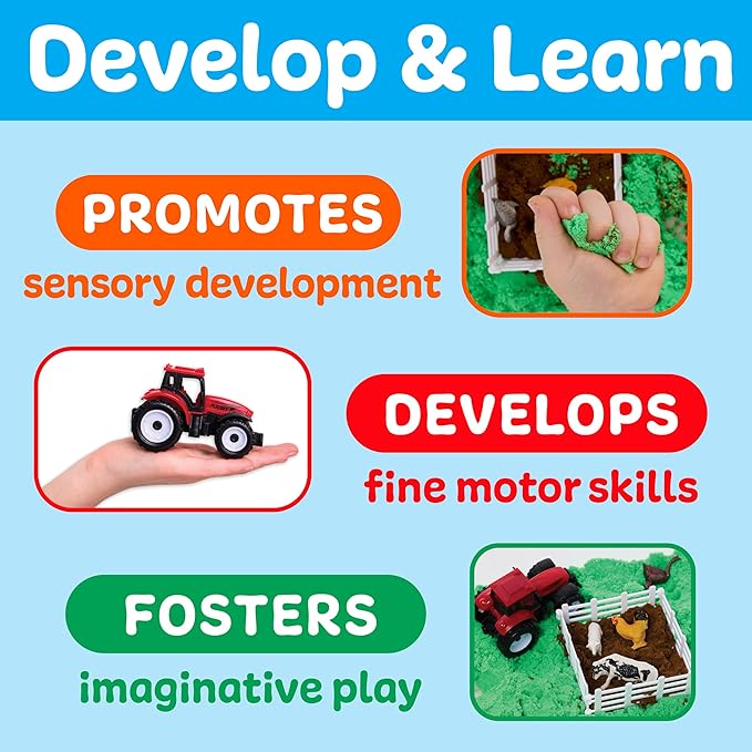 Creativity for Kids Sensory Bin: Farm | Calming, Screen-Free Play with Sand, Animals & Tools (Ages 3+)