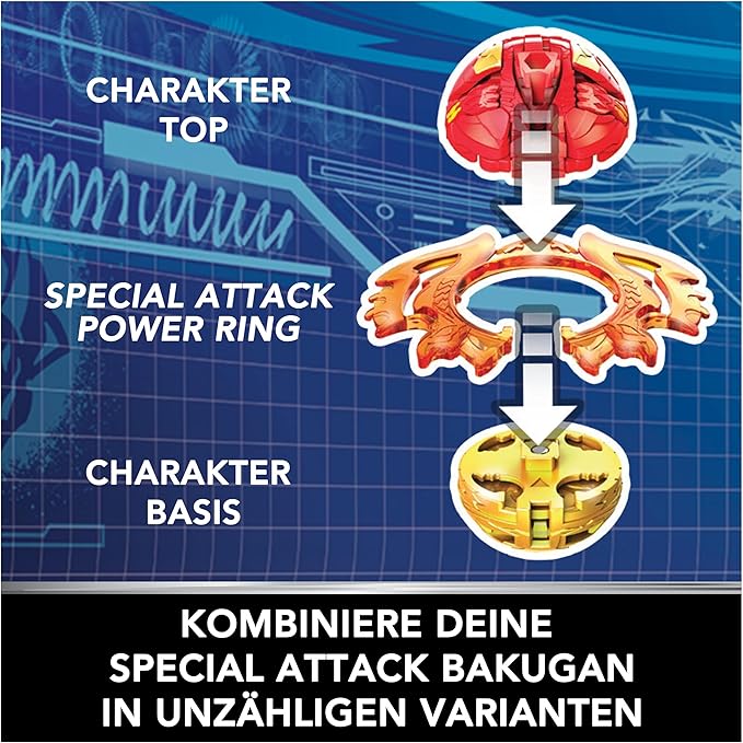 Bakugan, Special Attack Ventri, Spinning Collectible, Customizable Action Figure and Trading Cards, Kids Toys for Boys and Girls 6 and up