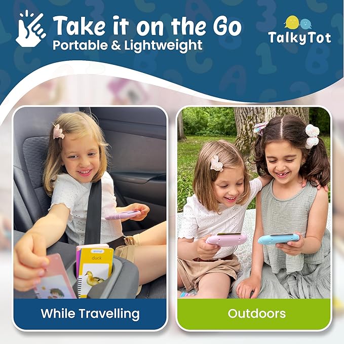 510 Words Talking Flash Cards for Toddlers 1-3, Pocket Speech for Toddlers, Card Early Education Device, Phonics Flash Cards, Word Learning Toys for Toddlers 1-3, Pocketspeech