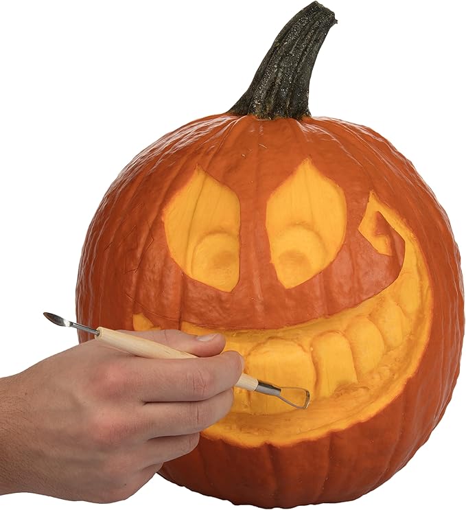 Pumpkin Carving Kit (21 Tool Set) w 11 Double Sided Pieces - Halloween Professional Sculpting, Cutting and Carving Knife Supplies for Fall Jack-O-Lanterns, Pumpkins, Decorations for Kids and Adults