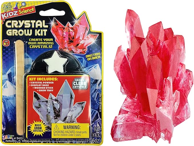 JA-RU Kids Science Kit Crystal Grow Kit (3 Crystal Kits) DIY Stem Learning Toys Grow Crystals Kit for Kids Growing Gemstone & Crystals. Cool Educational Toy Science Toy Gifts for Boys & Girls 5423-3s