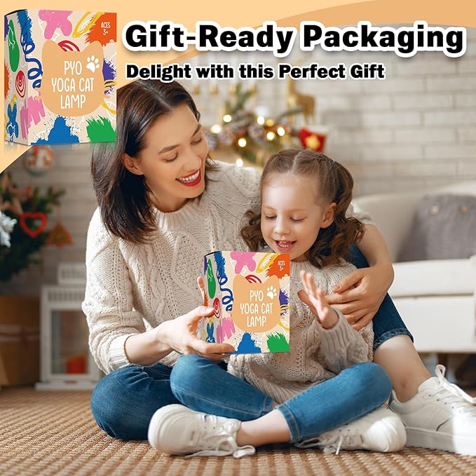 FUNZBO Paint Your Own Cat Lamp Kit - Arts & Crafts Supplies Kitten Painting Kits for Kid Teen Adult, DIY Toy for Toddler Girl Boy Age 3 4 5 6 7 8 9 10 11 12 13 + Easter Valentine Holiday Birthday Gift