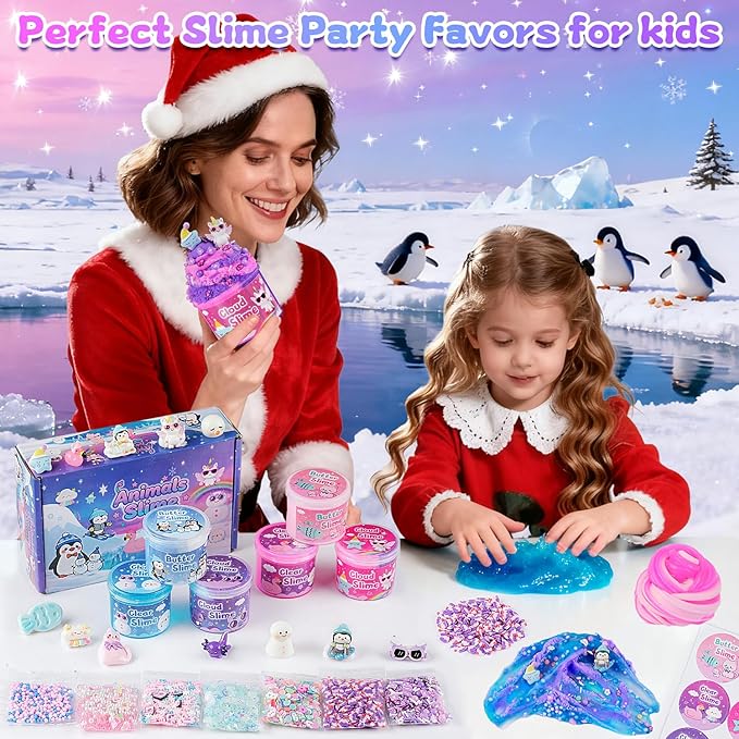 6 Pack Slimes, Slime for Kids Animal Wonderland, Butter Cloud Slime kit for Girls Ages 8-12, Toys for Girls and Boys, Birthday Halloween Christmas Party Favors for Kids Goodie Bag Stuffers