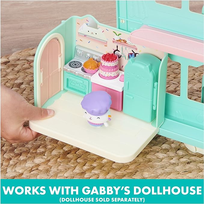 Gabby's Dollhouse, Bakey with Cakey Kitchen with Figure and 3 Accessories, 3 Furniture and 2 Deliveries, Kids Toys for Ages 3 and up
