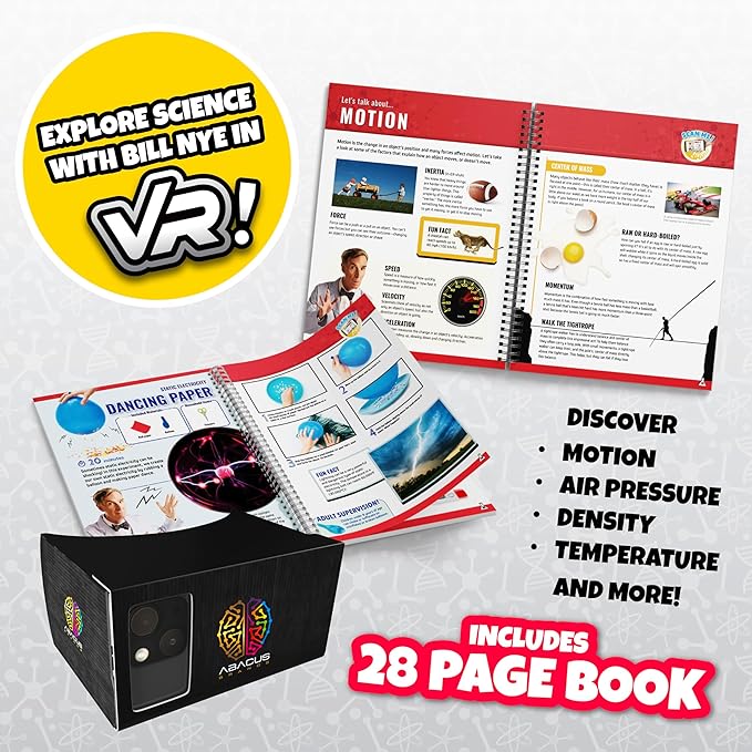 Bill Nye's VR Science Kit Student Edition - Virtual Reality Kids Book and Interactive STEAM Set - Includes All Materials You Need, Ages 6 and Up