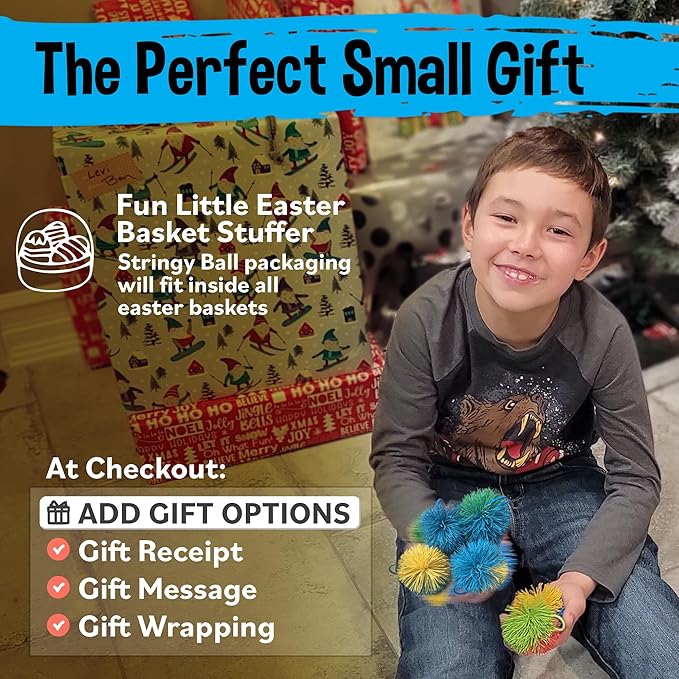 Stringy Balls & Sensory Toys for Kids 8 Pack - Valentines Day Gifts for Kids & Easter Basket Stuffers - 4 5 6 7 8 9 10 + Year Old Gift Ideas - Easter Gifts for Boys & Girls - Kooosh Balls Fidget Toys