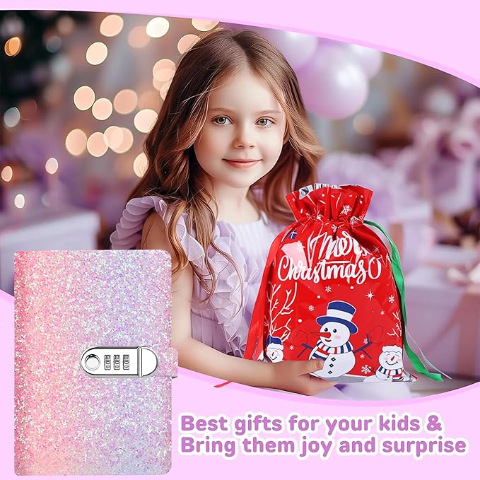 Christmas Gifts for Girls,Diary with Lock for Girls, Kids Journal School for Teen Girls, Secret Diary Gifts for 9 10 11 12 Year Old Girls, Kids Journals Set for Ages 8-12 Teenage