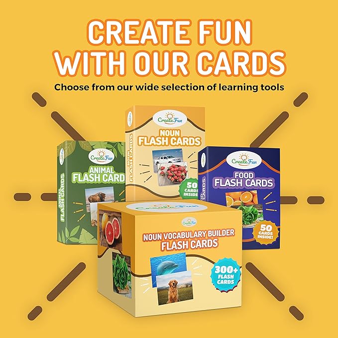50 Noun Flash Cards, Fun Vocabulary Builder Educational Learning Photo Cards for Kids, Homeschool, Adults, Seniors, Speech Therapy, ESL, Autism, Dementia, Aphasia, SLP, ABA, and Occupational Therapy