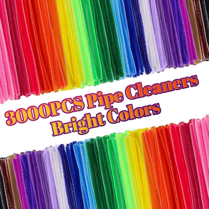 Caydo 360 Pieces Pipe Cleaners 40 Assorted Colored Chenille Stems for Art and Crafts, Children’s Craft Supplies (6 mm x 12 inch)