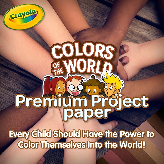 Crayola Construction Paper in Colors of The World, 8.5” x 11”, 24 Colors, Craft Supplies, 48 Sheets