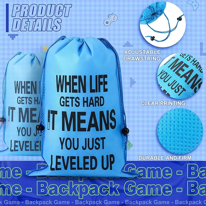 Shappy 36 Pieces Includes Video Game Bracelets Wristbands Gaming Party Bags with Drawstring Game Controller Keychains for Video Game Birthday Party Favors Supplies