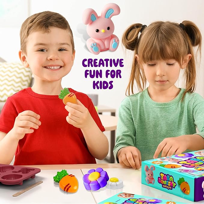 Easter Taba Squishy Making Kit for Kids - Squishies Easter Crafts Activities - 6 7 8 9 10 11 12 Year Old Birthday Gift - Craft Kits for Girls Ages 8-12 - Kid Toys for Ages 5-7 - Cool Arts & Crafts