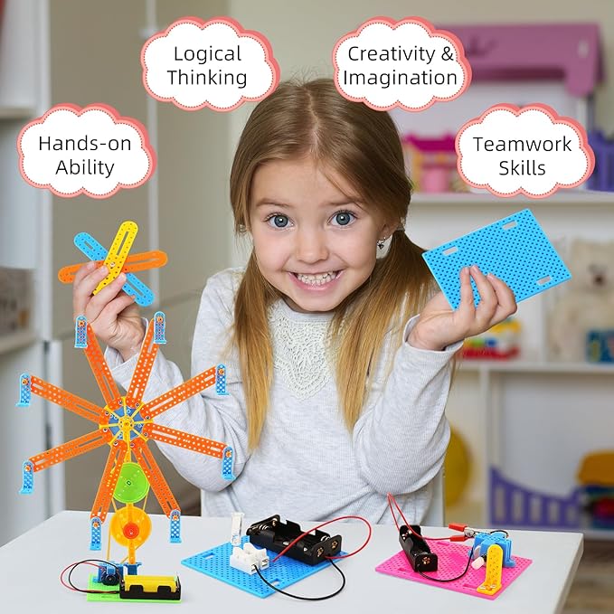 STEM Toys for Girls Age 8-12, Kids Electronic Building Engineering Craft Kits for Boys 6-8, DIY STEAM Projects Science Kit 7-9 10-12, Learning Toys for Elementary Gifts for 6 7 8 9 10 12 Year Old Girl