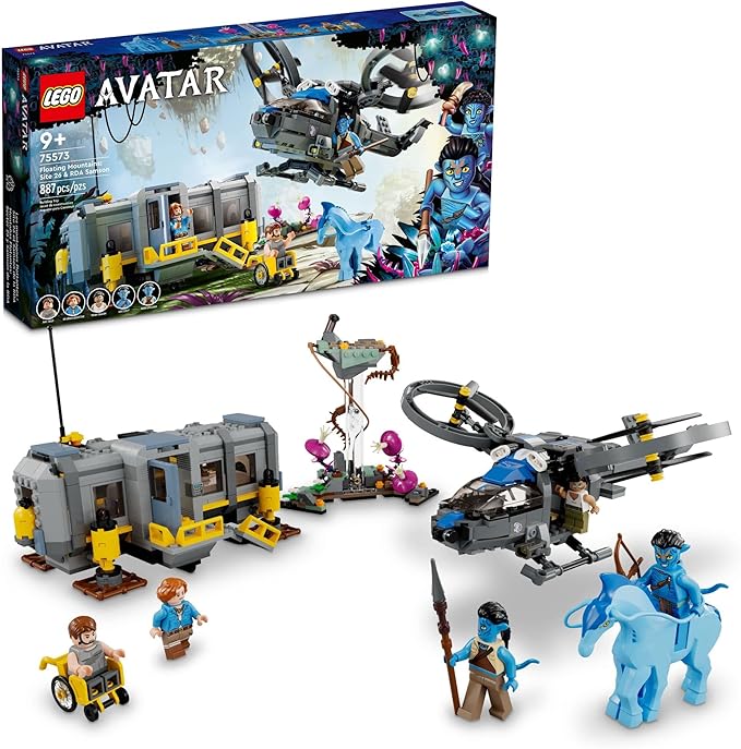 LEGO Avatar Floating Mountains Site 26 & RDA Samson 75573 Building Set - Helicopter Toy Featuring 5 Minifigures and Direhorse Animal Figure, Movie Inspired Set, Gift Idea for Kids Ages 9+