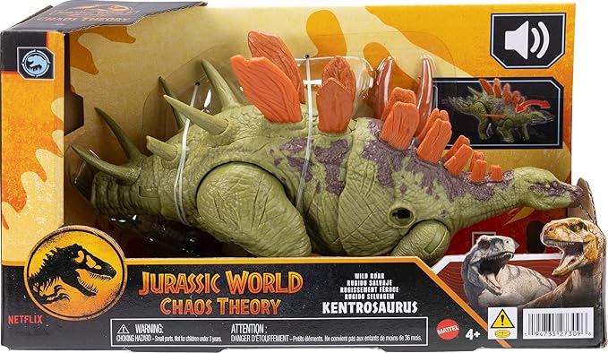 Mattel Jurassic World Dinosaur Toys with Roar Sound & Attack Action, Wild Roar Posable Figure, Physical & Connected Digital Play