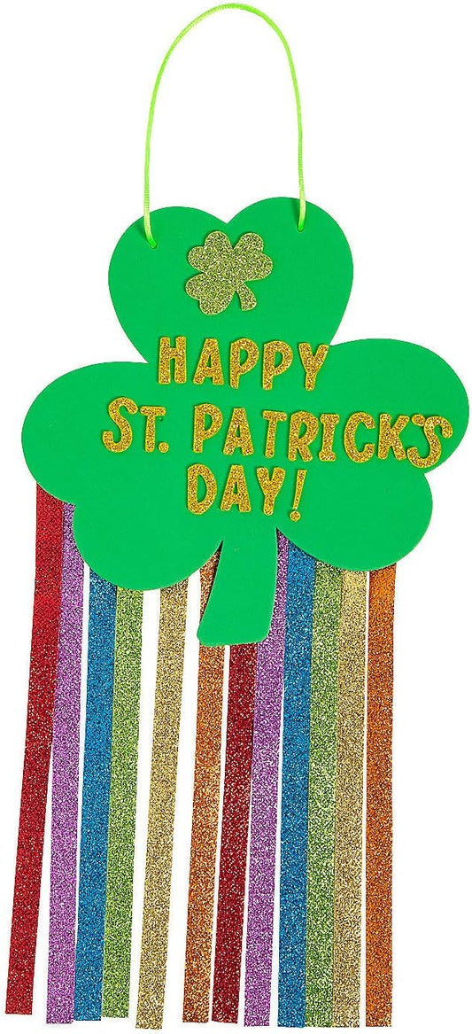 St. Patrick’s Day Glitter Hanging Sign Craft Kit - Makes 12