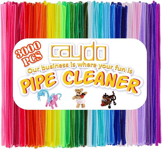 Caydo 360 Pieces Pipe Cleaners 40 Assorted Colored Chenille Stems for Art and Crafts, Children’s Craft Supplies (6 mm x 12 inch)