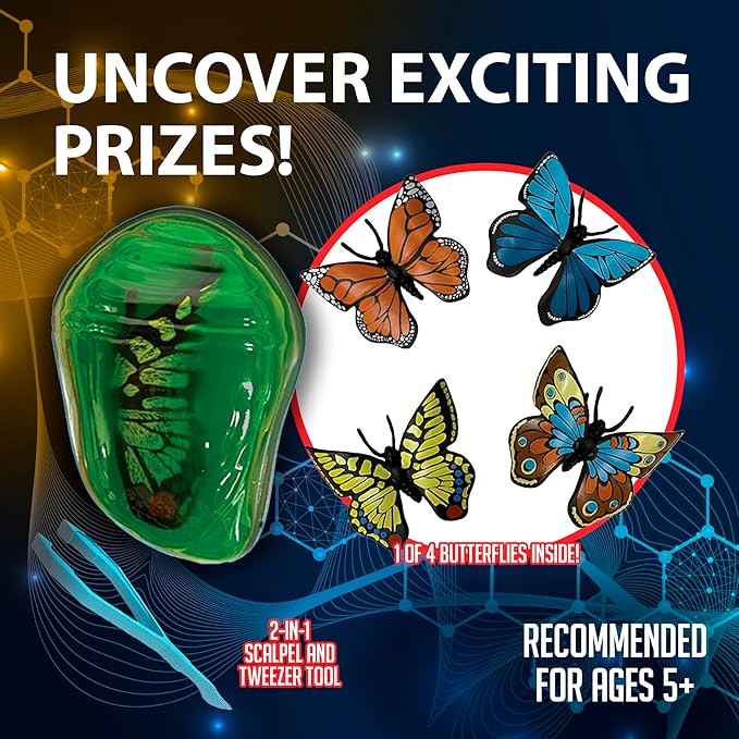 Top Secret Toys Discover-It Dissection Kit for Kids, Synthetic Butterfly Metamorphosis Science Lab Kit, STEM Science Toys for Kids Ages 5 and Above
