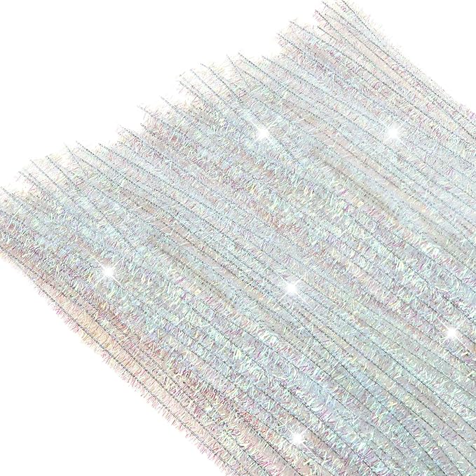 TOAOB 100pcs Christmas Glitter Pipe Cleaners Colorful Metallic Pipe Cleaners Craft Supplies 6mm x 12 Inch Chenille Stems Pipe Cleaners for Art DIY Crafts Decorations