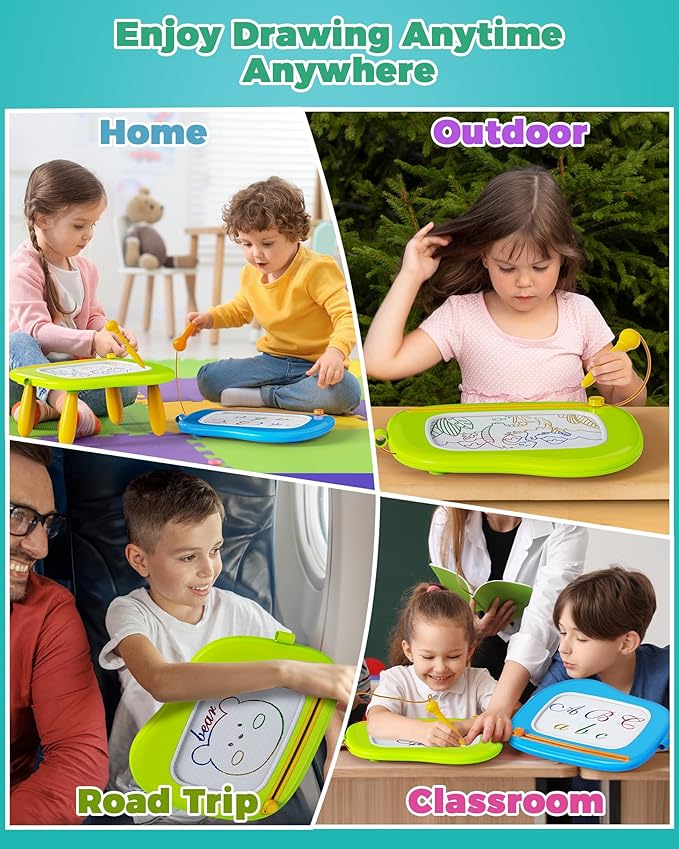 KOKODI Toys Gifts for 1 2 3 Years Old Girl, Sturdy Magnetic Drawing Board Sketch Doodle Pad, Educational Learning Birthday Toddler Easter Basket Stuffers Kids- Left Hands Friendly