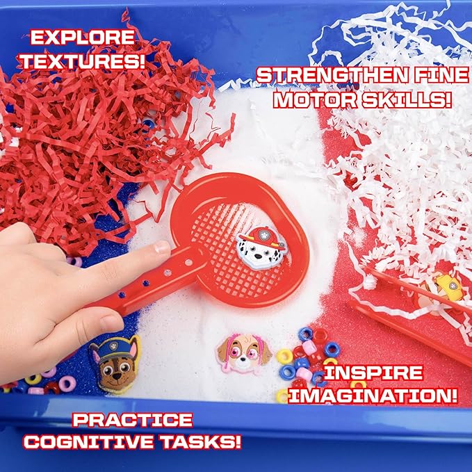 Official Paw Patrol Seek & Find Sensory Bin, Ready-to-Use Sensory Toys, Sensory Bin for Kids with Lid, Play Sand, Scoops & Tongs, Paw Patrol Toys, Sensory Toys for Toddlers 3-4