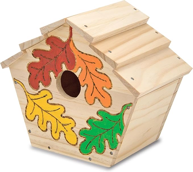 Melissa & Doug Created by Me! Birdhouse Build-Your-Own Wooden Craft Kit | DIY Bird House Kit For Kids