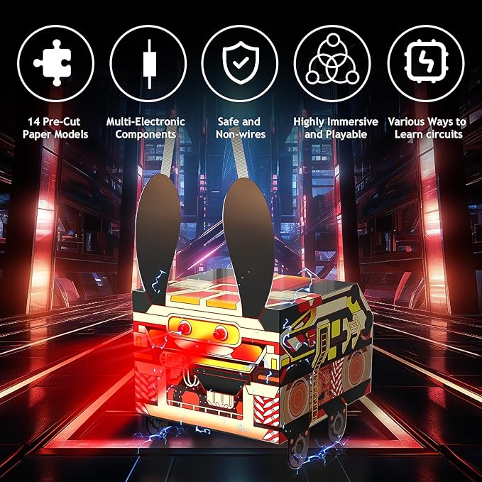 Japace Electricity Science Kits for Kids Age 8-10-12-14, 10 STEM Projects, Paper Circuits Activities, Physics Lab Experiments for Learning & Education, Christmas Birthday Gifts for 8+ Boys Girls