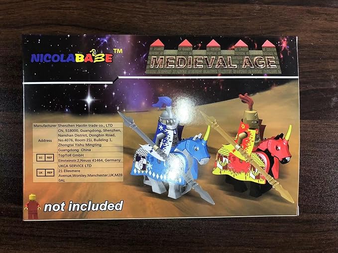 Weapon Pack for Minifigures Accessories Kit Knight Weapons Set Include Horse Carriage Barding Armor Helmet Shield for Ages 5+ Compatible with All Major Brands (Medieval Weapon)