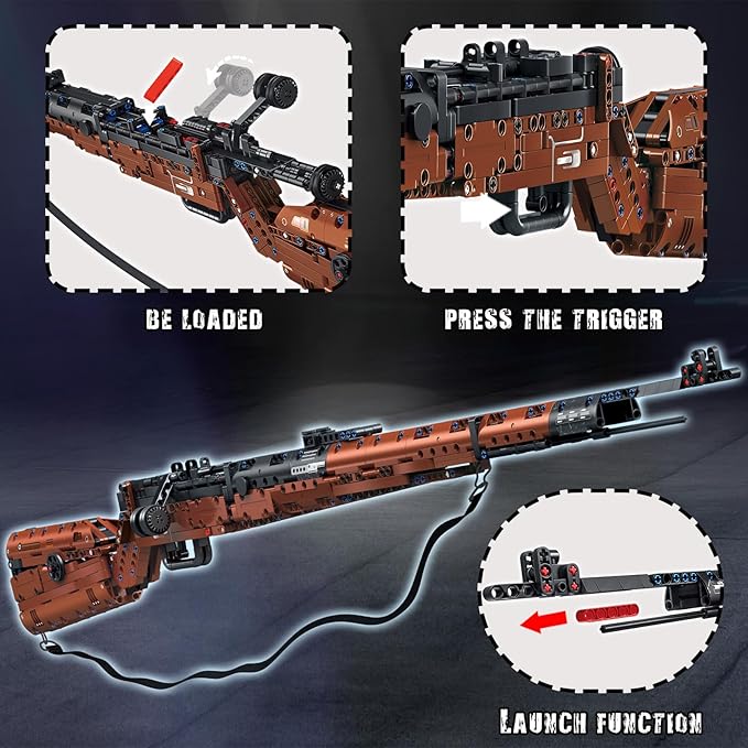 1206PCS Model Gun Building Blocks Educational Toys - 1:1 98 K Building Toys for Boys Age 8-12, Thanksgiving, Christmas, Birthday Party Favor for Building Bricks Collectible Play Model Kits