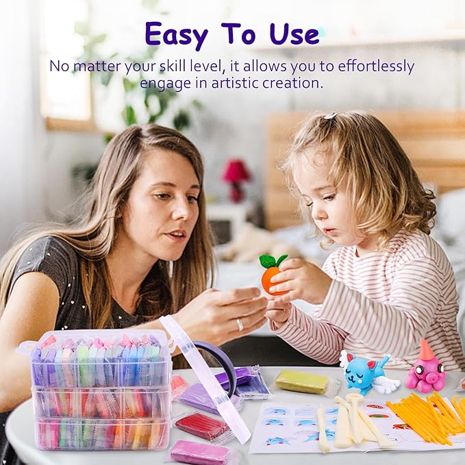 Polymer Clay 110 Colors Oven Bake Clay Non-Toxic Modeling Clay for Kids 215 Pcs Baking Clay Set with Sculpting Tools Non-Sticky Clay Kit for Adults Beginners Art Craft
