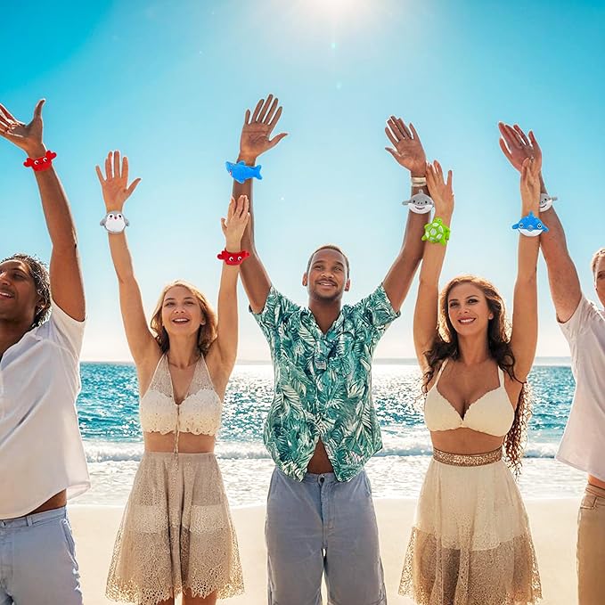 12 PCS Stuffed Ocean Animal Slap Bracelets Plush Animal Slap Bracelets Cute Wrist Slap Band Toy Wrist Animals Wrist Pets Slap Bracelet Wrist Toy for Boys Girls Birthday Gifts Party Favors 6 Styles