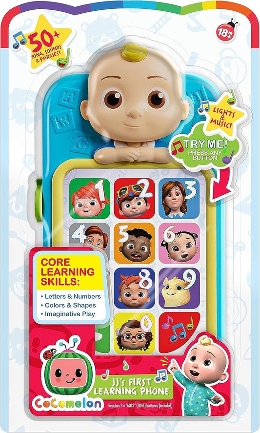 CoComelon JJ’s First Learning Toy Phone for Kids, Lights, Sounds, Music, Letters, Numbers, Colors, Shapes, and Weather, Kids Toys for Ages 18 Month by Just Play