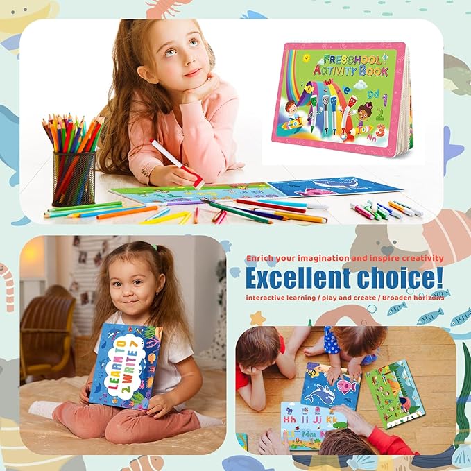TIIANO Montessori Educational Toys for Toddlers - Preschool Learning Activities for 2-4 Year Olds, Dry Erase Marker Set with Kindergarten Workbooks, Preschool Classroom Must-Haves Recently