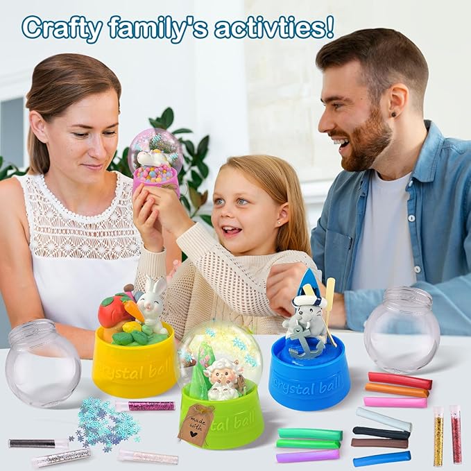 Make Your Own Water Globe - Snow Water Stem Projects DIY Activities Glitters Supplies Perfect Arts and Crafts Clay for Girls Boys Kids