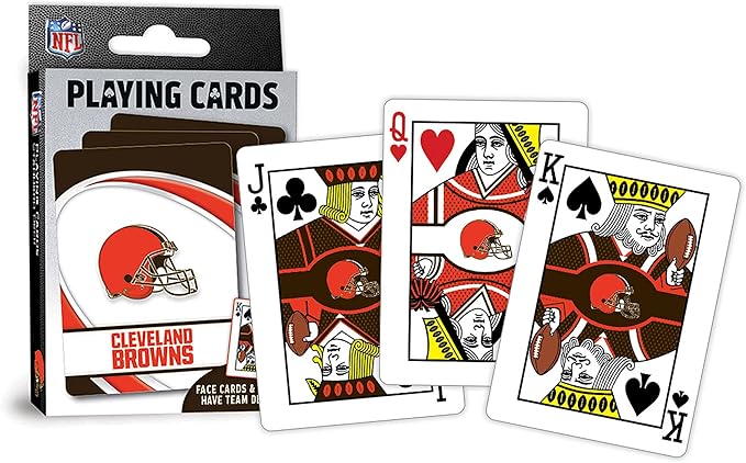 MasterPieces - NFL Playing Cards, Officially Licensed Cleveland Browns Football Deck, Family Games for Adults and Kids, Standard Index