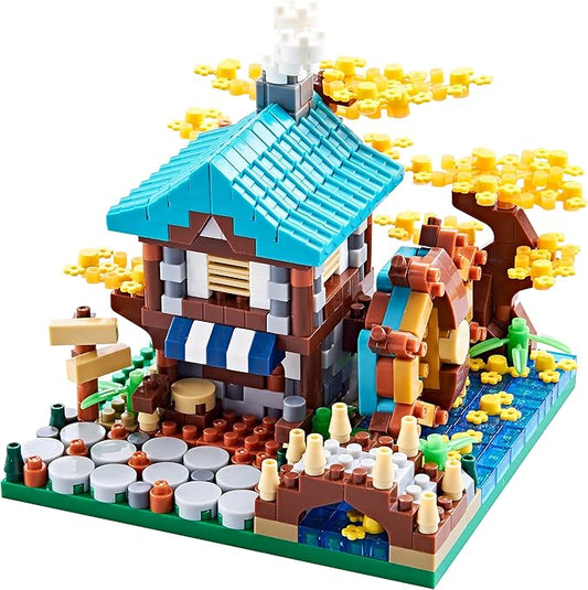 Autumn Architecture Flower Treehouse Micro Blocks Building Sets for Adults Tree and Plants Mini Bricks Modle Kit Creative DIY Gift for Kids.
