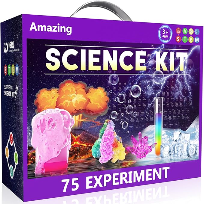 STEM Science Kits for Kids Age 8-12, Mini Science Lab with 75+ Easy Science Experiments, Featuring Chemistry Set, Science Magic, Earth Science, Educational Toys for Boys and Girls
