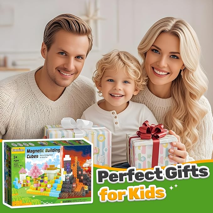 Magnetic Blocks - Build Mine Magnet World Magic Portal Set, Magnetic Tiles Building Blocks Toddler Toys STEM Sensory Outdoor Toys for 3+ Year Old Boys & Girls, Creative Kids Games Kids Toys 84PCS
