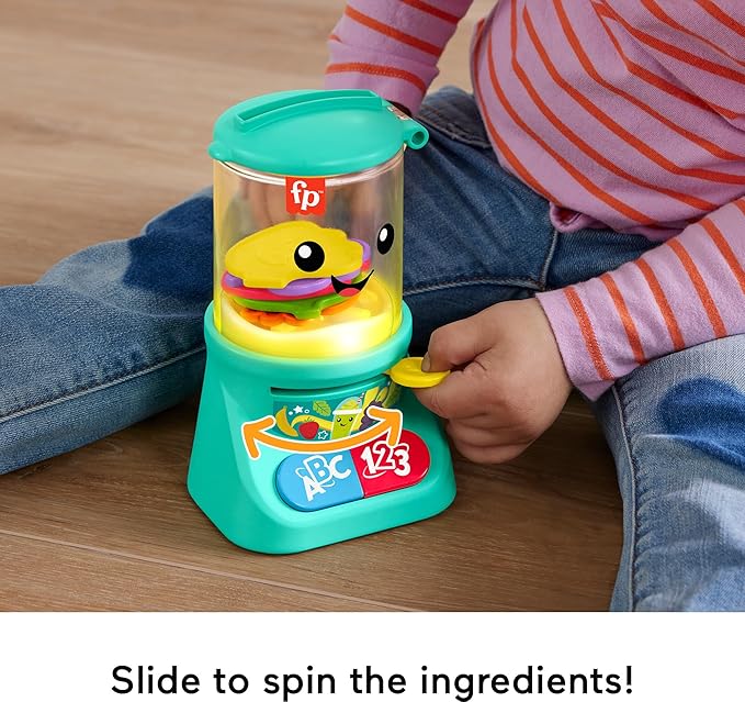 Fisher-Price Laugh & Learn Baby & Toddler Toy Counting & Colors Smoothie Maker Pretend Blender with Music & Lights for Ages 9+ Months
